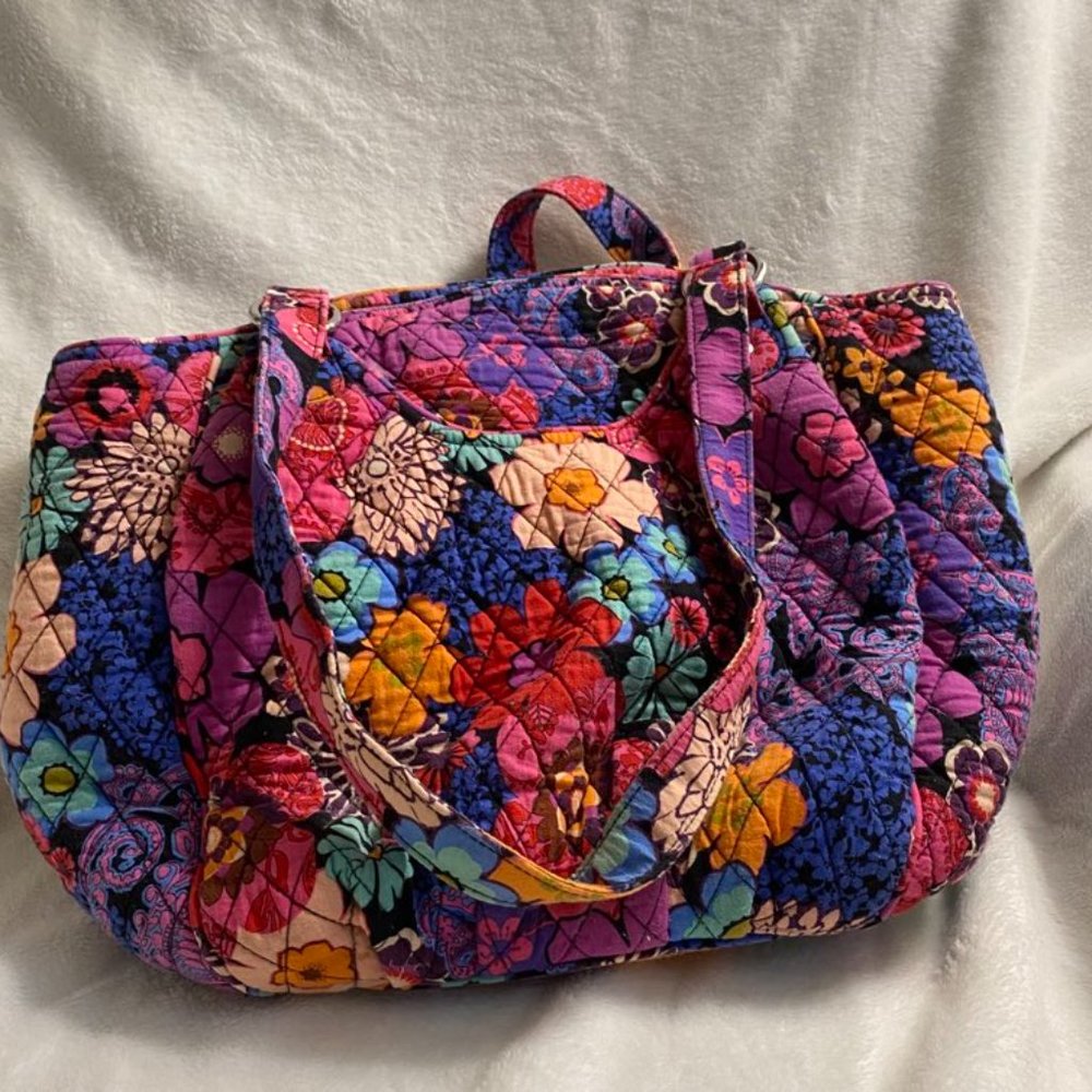 Vera Bradley Floral Fiesta Glenna Satchel - Like New
